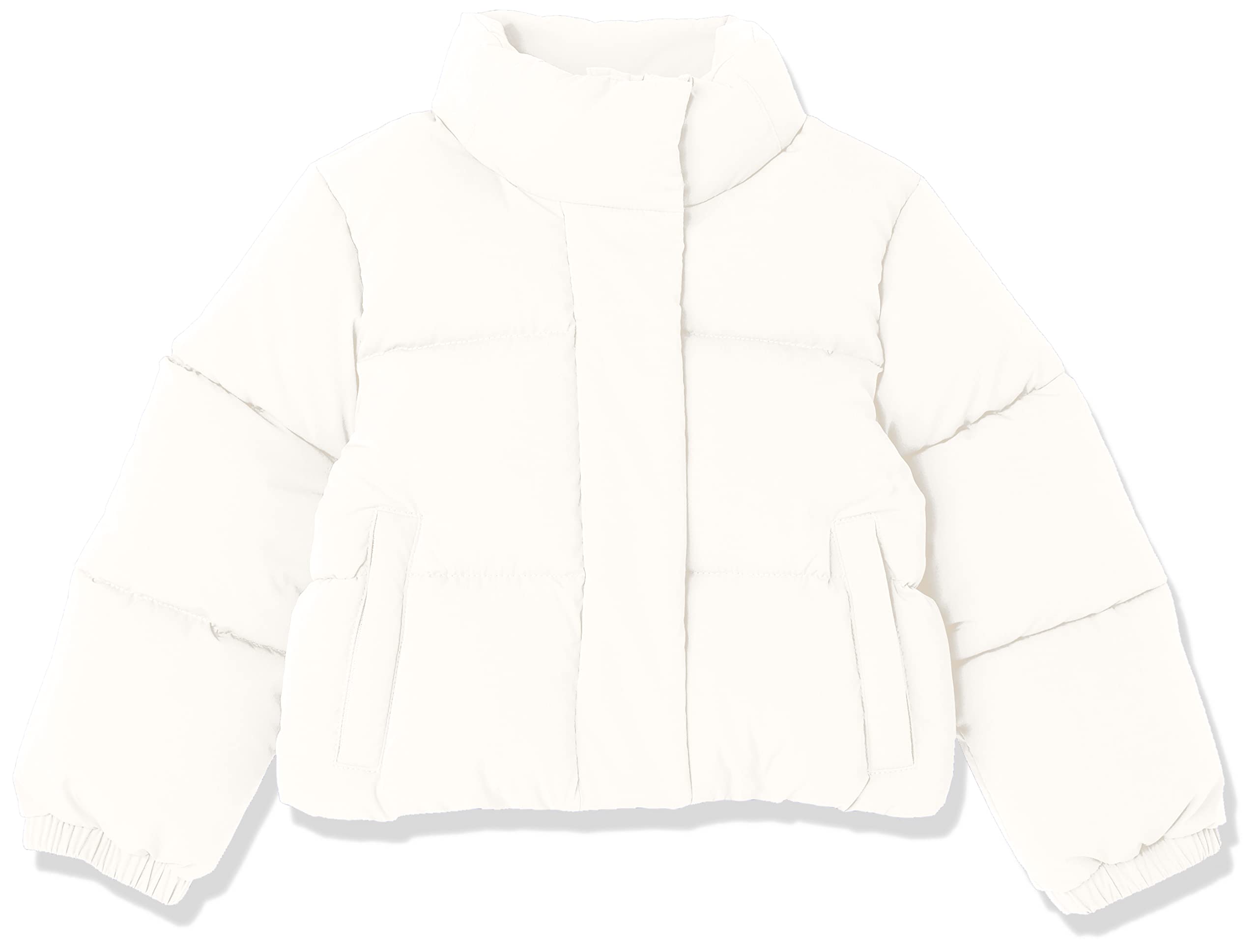 Amazon EssentialsGirl's Cropped Full-Zip Puffer Jacket (Quilted Matte or Sherpa Fleece)