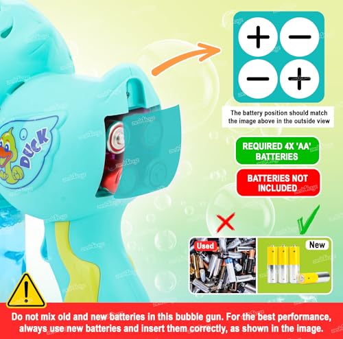 Image of Zest 4 Toyz Bubble Gun for Kids | Duck Bubble Blowing Toy with Bubble Solution | Bubble Shooter Duck Design Easy-to-Use for Boys and Girls - Green
