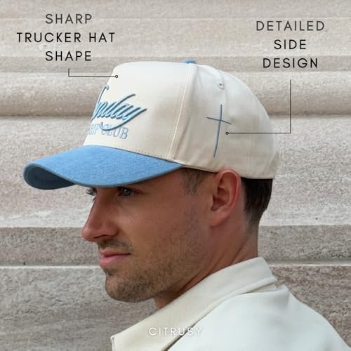Image of Vintage Faith & Forever Trucker Hat | Men & Women | Christian Cross Jesus Hats | Bachelorette Bride Hat | Cotton | Snapback