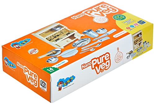 Storio Nano Pure Veg Kitchenware Pieces Cute Mini Toy Kitchen Set with Unbreakable Stand Made Out of Safe and Non Toxic Plastic Along with Pure Stainless Steel Cooking Accessories for Girls 3 Years (B0BN6LDPKQ) Amazon Price History, Amazon Price Tracker