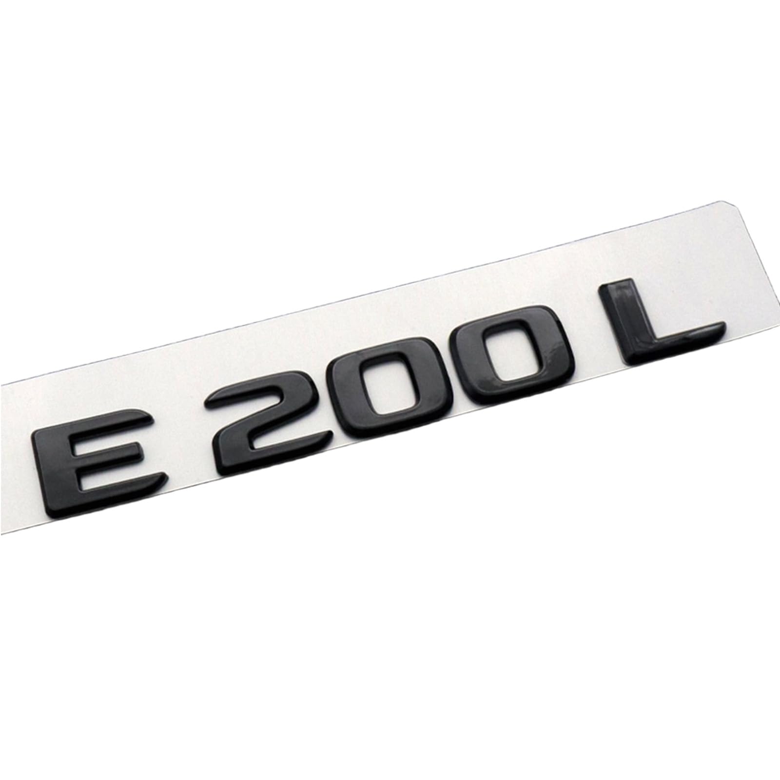 3D Letters Numbers Emblem for Trunk Lid Chrome Shiny Black/Silvery Badge (Black E200L)