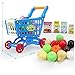 Giocattolo educativo Carrello Supermercato playset con Incluso Grocery carrello e far finta alimentari Accessori Bambini Educational Development Pretend gioco Blue cosmetici Kit strumenti 16Pcs