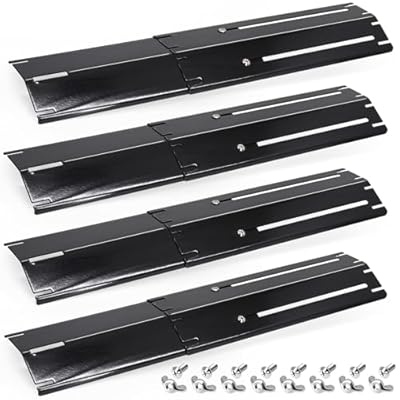 Adjustable Grill Heat Plates For Nexgrill, Dyna Glo, Charbroil, Brinkmann Grill Replacement Parts, Universal Heat Shields, Heat Tents, Burner Covers, Grill Guard, Heat Deflector, Heat Diffuser 4 Pack.