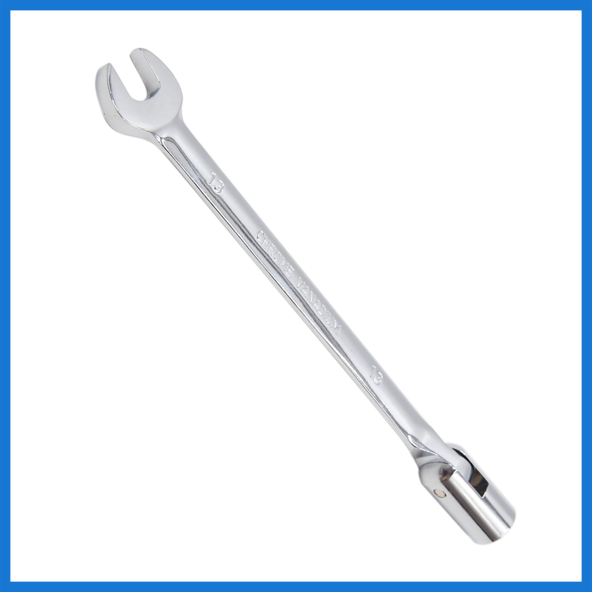 VekAuto 13mm Swivel Head Combination Socket Spanner Wrench Car Repair Tool Auto Accessories, Silver Tone, 21X2X2 - Image 4