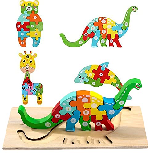 4 Stück Holzpuzzle für Kinder, Holzspielzeug Steckpuzzle 1 2 3 Jahren, Holzpuzzle Holzspielzeug für Kinder, Montessori Spielzeug Geschenk, Steckpuzzle Holz ab 1 2 3 4 Jahren Montessori Spielzeug