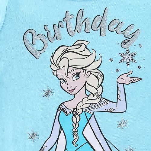 Image of Disney Princess Snow White Moana Frozen Birthday Girls Short Sleeve T-Shirt for Toddler to Big Kids
