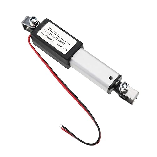 Miniatura 9 de NORJIN Mini actuador lineal eléctrico de 12 V, actuador lineal impermeable de 4 pulgadas, velocidad de 0.157 ins, 200 N45 libras, con soportes de