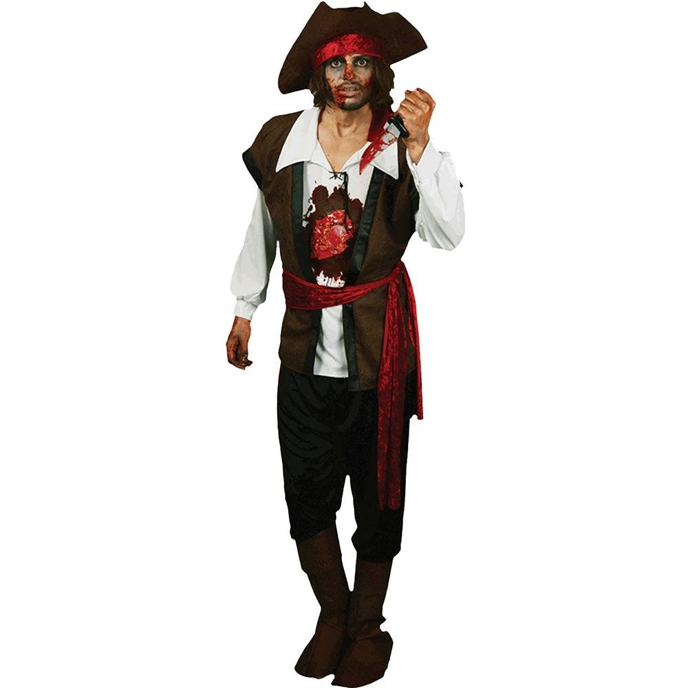 Morphsuits Mens Morphcostume Co Beating Heart Pirate Digital Male Costume Brown Black Large
