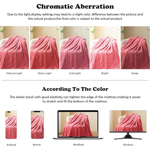 NEWCOSPLAY Super Soft King Blanket Coral Pink Love Premium Silky Flannel Fleece 3D Heart Checkered Lightweight Bed Blanket All Season Use (Coral Pink Love, King(90"x110"))