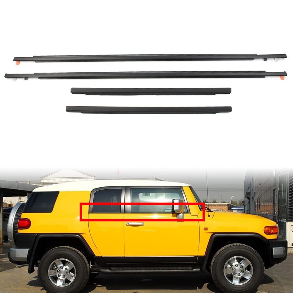 4pcs Window Weatherstrips Moulding Trim Seal Belt For 07