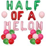 Wonmelody Watermelon Half Birthday Decorations Half of A Melon Balloon Banner 1/2 Way to 1 Girl Watermelon Decor Tropical Fruit Sweet 6 Months Supplies for Girl 1/2 Birthday Tutti Frutti Party