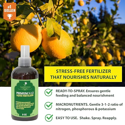 Professional Avocado Spray Fertilizer Mist for Home Gardening | 3-1-2 Gentle Blend Mist for Healthy Leaves & Growth | Essential Nutrients for Avocados - 8oz