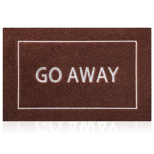 JJUUYOU Door Mat for Front Door Outside Entrance Durable Welcome Mats Outdoor Indoor Non Slip Doormat Go Away Funny Rubber Door Decor for Home Farmhouse Patio