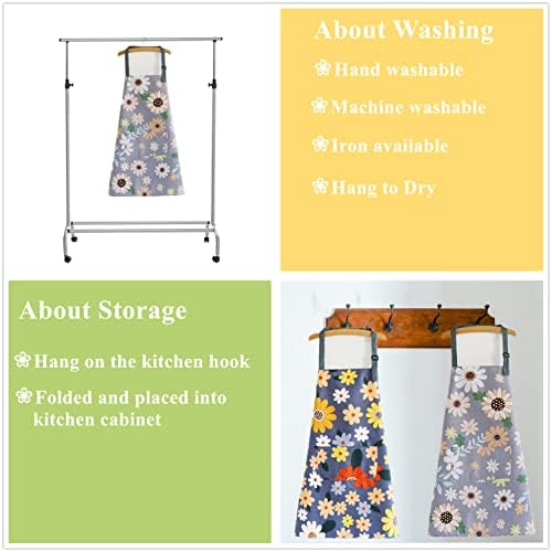 Chefs Kitchen Aprons for Women, TAIYUNWEI Adjustable Neck Bib Apron with Pocket, Kitchen Cooking Aprons for Cooking Baking Gardening,Cute Birthday Mothers Day Gifts
