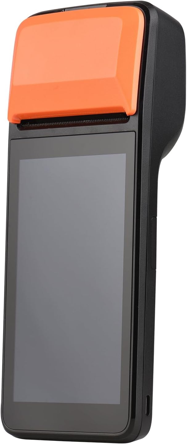 POS machine -ZHONGE Handheld 3G POS Receipt Printer Android 8.1 1D/2D Barcode Scanner PDA Terminal Support 3G WiFi BT Communication with 5.0 Inch Touchscreen 58mm Width Thermal Label Printing for Supe
