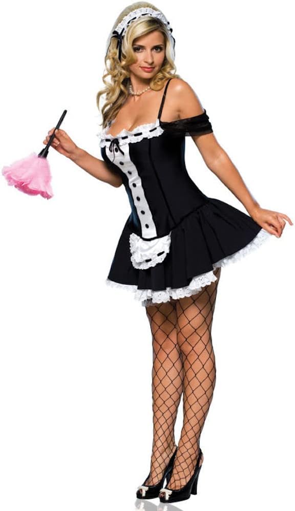 Secret Wishes Sexy Dust Bunny Maid Costume, Black, Small