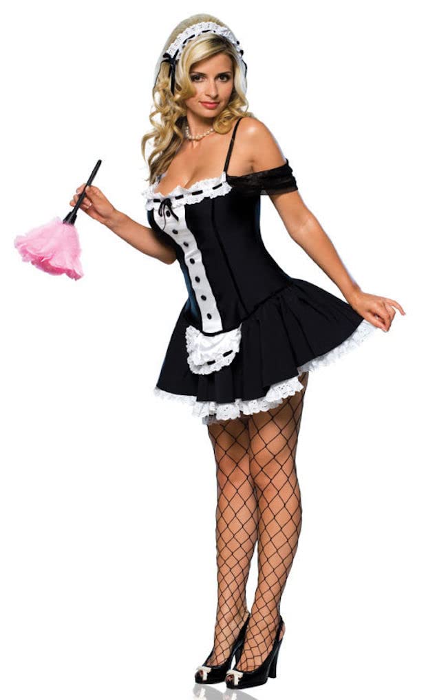 Secret Wishes Sexy Dust Bunny Maid Costume, Black, Small