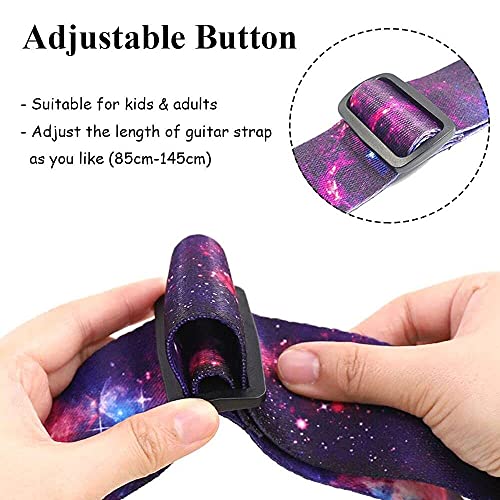 Bestgle Sangle d’épaule souple pour guitare acoustique classique et électrique Motif ciel étoilé Violet - Les Beatles, Paul McCartney, John Lennon, RIngo Starr, George Harrison Bestgle Sangle d'épaule souple pour guitare acoustique classique et électrique Motif ciel étoilé Violet – Image 3