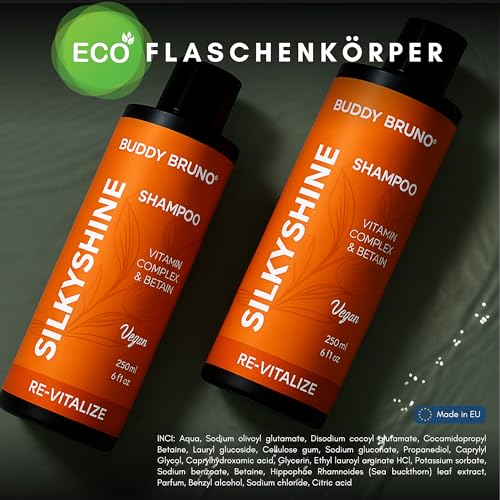 Testnote: Sehr gut - Hundeshampoo sensitiv mit Sanddorn - Fellpflege gegen Juckreiz & Geruch - 100% vegan & natürlich - für glänzendes Fell & Vitale Haut - 250ml