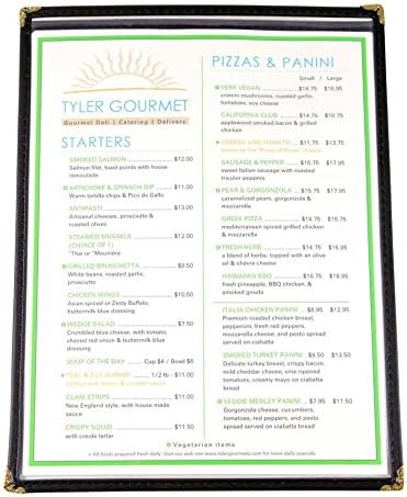Vinyl Sewn Edge Menu Covers - Cafe Style Menu Covers - 8.5 X 11, Red Pack of 25