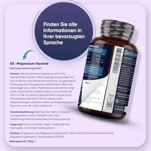 WeightWorld Magnesium Bisglycinat Kapseln - 1432 mg pro Portion – Ansicht 4
