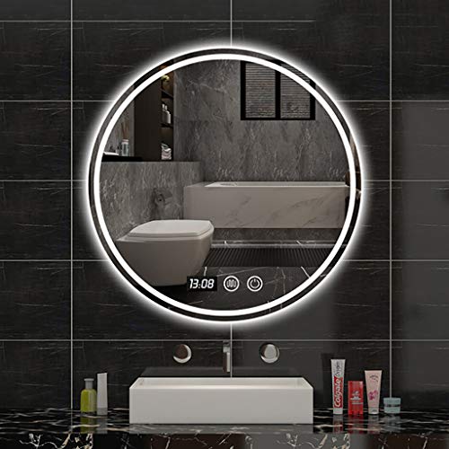 Redondo Iluminado LED Baño A Prueba de explosiones Maquillaje Espejo de vanidad Inteligente Espejo...