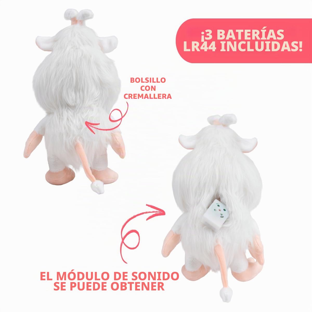 Booba Juguete de peluche parlante, 34 cm, peluche interactivo con licencia oficial, animal de peluche suave y tierno, repite lo que dices para los fanáticos de los niños