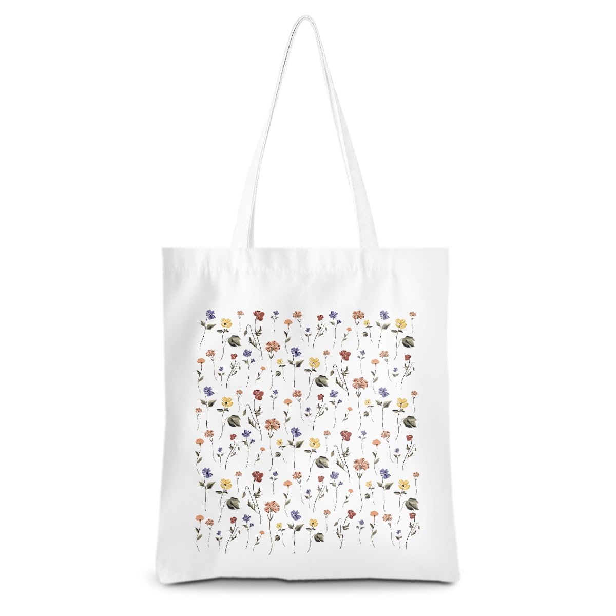 Cute Tote Bag for Women Floral Cat Gifts Boho Butterfly Forest Animals Reusable Grocery Bags Cat Lover Gifts