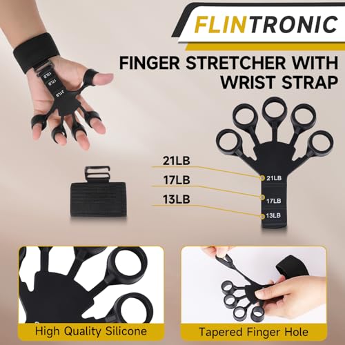 Flintronic 6PCS Hand Grip, Ejercitador de Manos Ajustable de 5-60kg, Antebrazos Fortalecer con FuncióN de Conteo, Ejercitador de Manos Antideslizante, para Entrenar El Agarre,Dedos, La MuñEca Negro - imagen 6