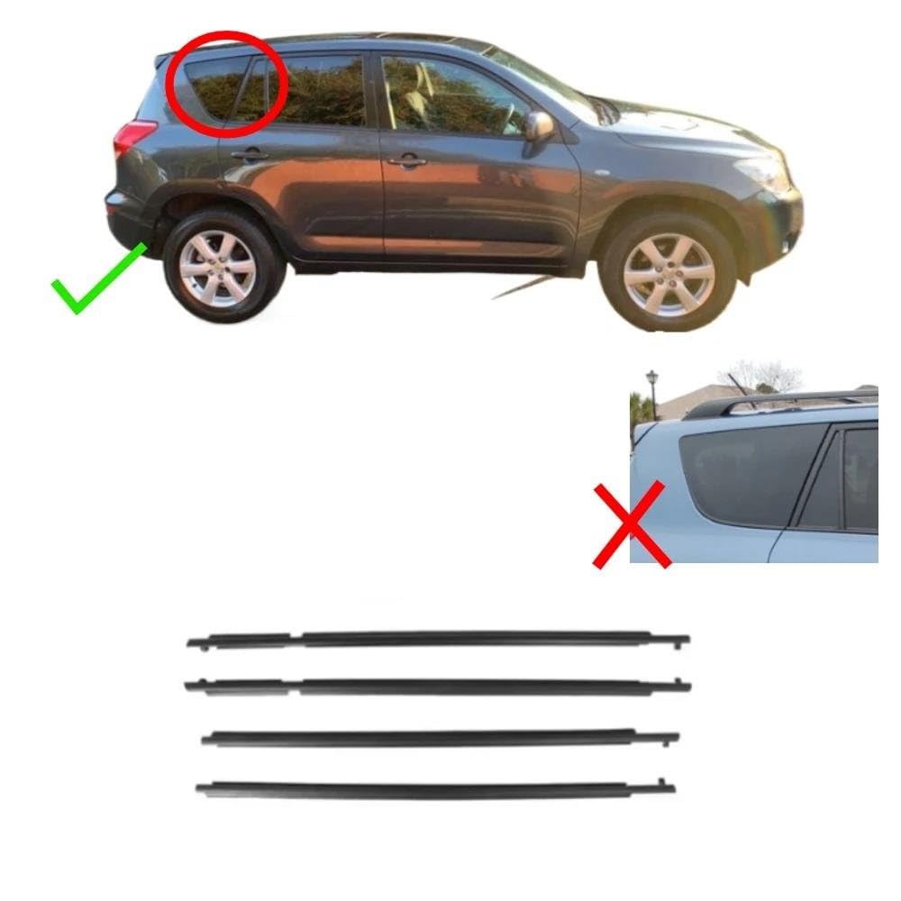 Sellos puertas y ventanas automóviles 4 Protectores De Goma Para Ventanas Exteriores 91 Cm Burlete Vidrio Laminado 75721-42020 Para Toyota Para RAV4 2008-2012 Accesorios coche