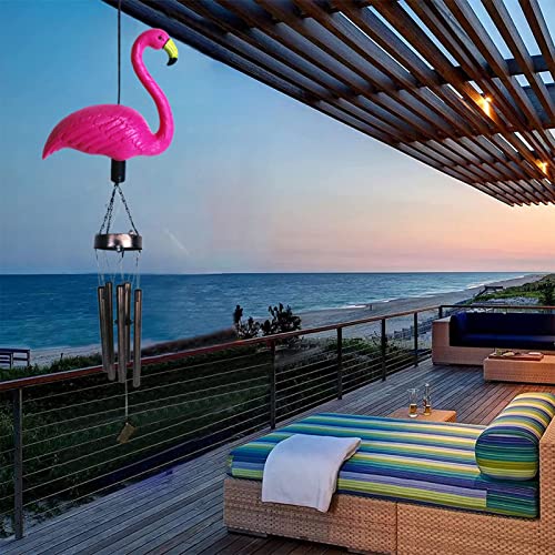 Solar Wind Chimes, Flamingo Wind Chimes ,Flamingo Decorations ,Outdoors Flamingo Wind Chime , Indoor Outdoor Decorations,Gifts For Women, Mom Gifts, Garden Gifts, Garden Decor . (Huolieniao1) #TOP5