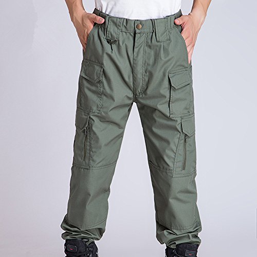 Pantalon tactique homme pantalon de travail cargo multipoche séchage rapide vert XL