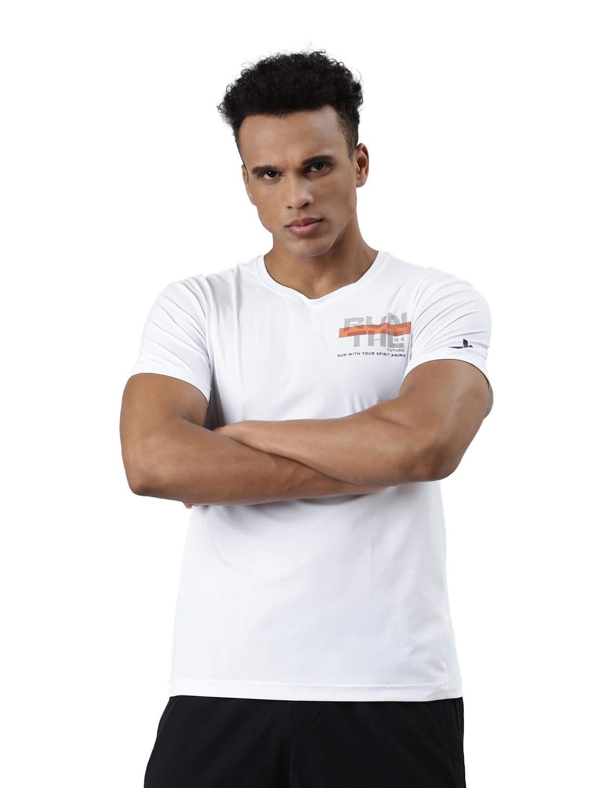 XTEP Comfort Series (Sports Elastic Performance), Running Series, Superior Stretch, Polyamide & Elastane, Crew Neck Comfort Running T-Shirt for Men (White)-image-41