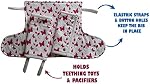 Drool and Teething Pad Reversible Organic Cotton 3-Piece set for Ergobaby Four Position 360 Baby Carrier (Grey and White Arrows) [Patent Pending] (Ergo-Pink)