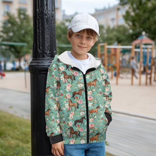 Boys Zip Up Hoodies Long Sleeve Sweatshirt Size 6-163