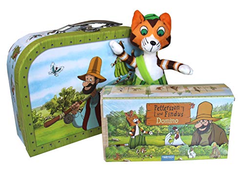 Preisvergleich Produktbild Edition A. Trötsch Geschenkset Pettersson und Findus - Spielzeugkoffer / Reisekoffer: Kinderkoffer, Plüschtier, Holz-Domino