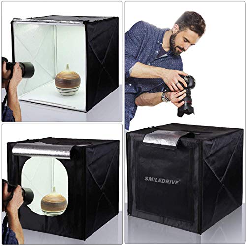 Smiledrive-Professional-Photo-Studio-Light-Box-60x60x60cm-Portable-Product-Photography-Tent-Booth-Lighting-Kit-2-LED-Light-Adapter-Made-in-India