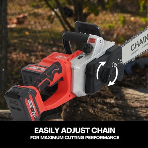Panana Aokaidun Chainsaw 16 Inch Cordless Electric Chainsaw with 2 Battery and Charger Security Lock Quick Charge Handheld Small Chain Saw for Wood Cutting Tree Branch 5 Panana Aokaidun Chainsaw 16 Inch Cordless Electric Chainsaw with 2 Battery and Charger Security Lock Quick Charge Handheld Small Chain Saw for Wood Cutting Tree Branch - Image 5