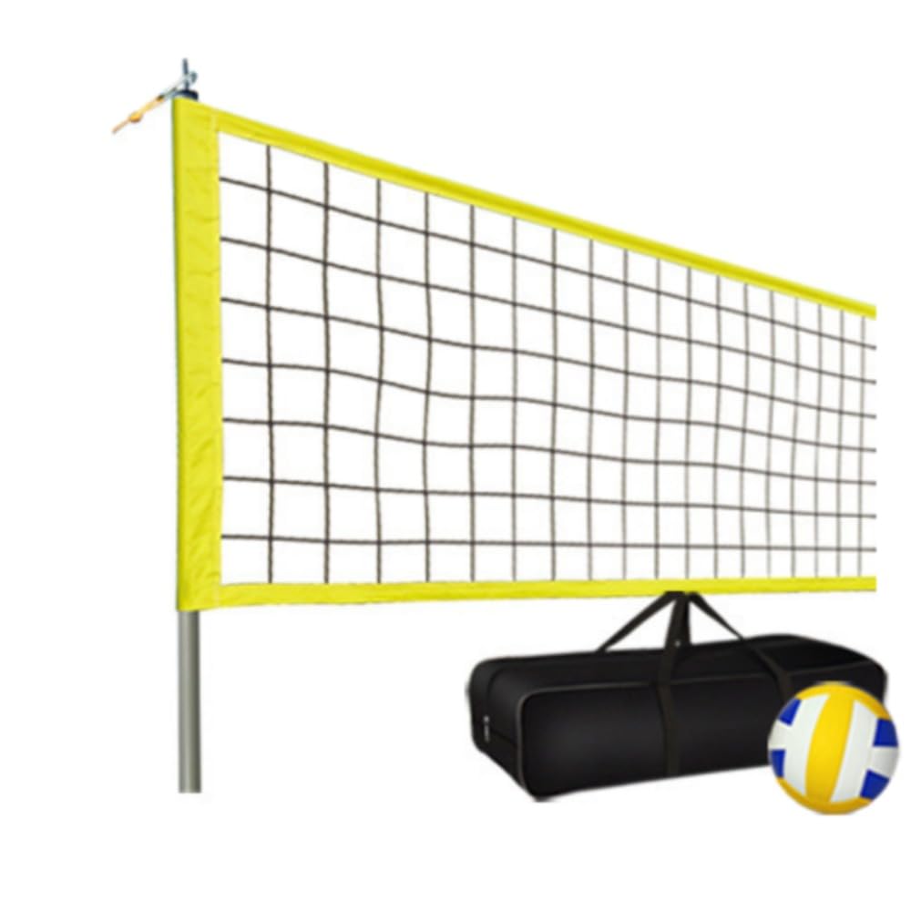 Beach Volleyball Net Set Travel Outdoor Portable Quick Folding Easy Assembly Height Adjustable with Large Storage Bag Volleyball Game Set for Beach, Lawn, Beach