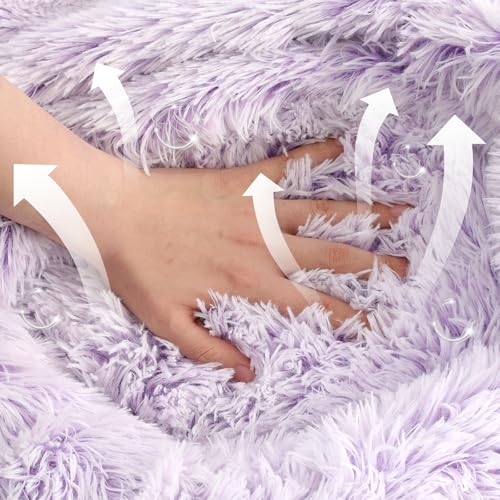 Image of NOYAL Calming Dog Bed for Anxiety, Hooded Donut Cave with Blanket, Plush Fluffy Washable Pet Bed for Small Medium Dogs & Cats