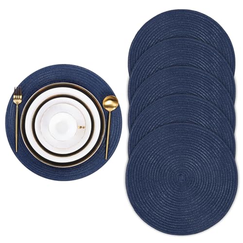 Pauwer Woven Round Placemats Set of 6