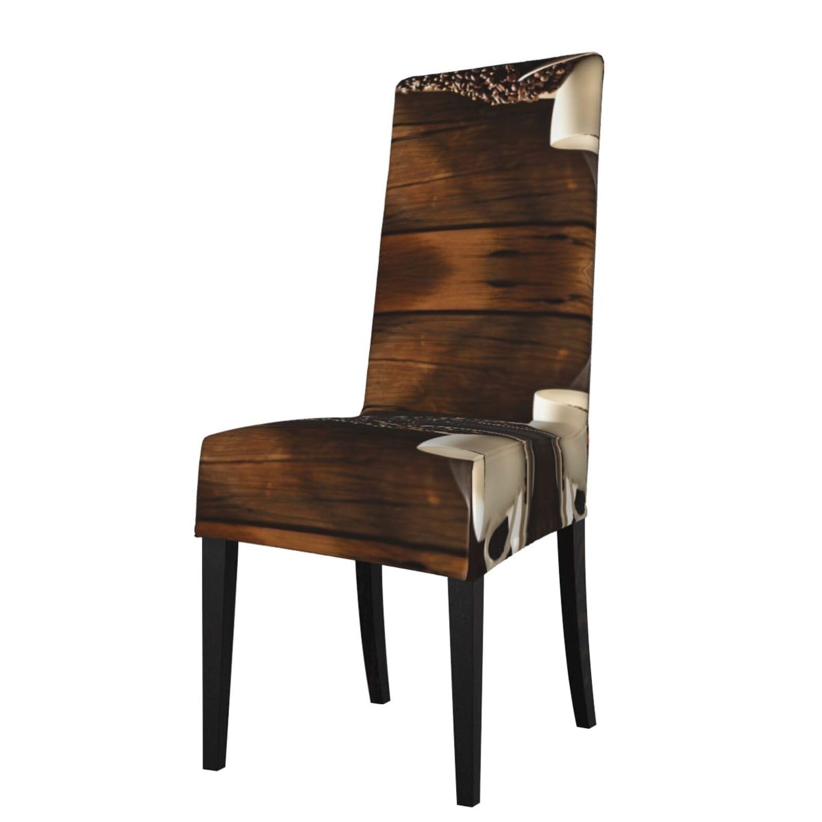 YYHWHJDE Coffee Cup And Coffee Beans Prints Protection Cover for Dining Chair – Stretchable Slipcovers for a Refreshing Dining Room Makeover