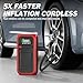 Tire Inflator Portable Air Compressor, 12V Car Jump Starter, 150PSI & 28000mAh Air Pump with Air Blower, Digital Pressure Gauge and LED Light, Electric Air Pump for Car, Motorcycle, Balls, Bike Pump