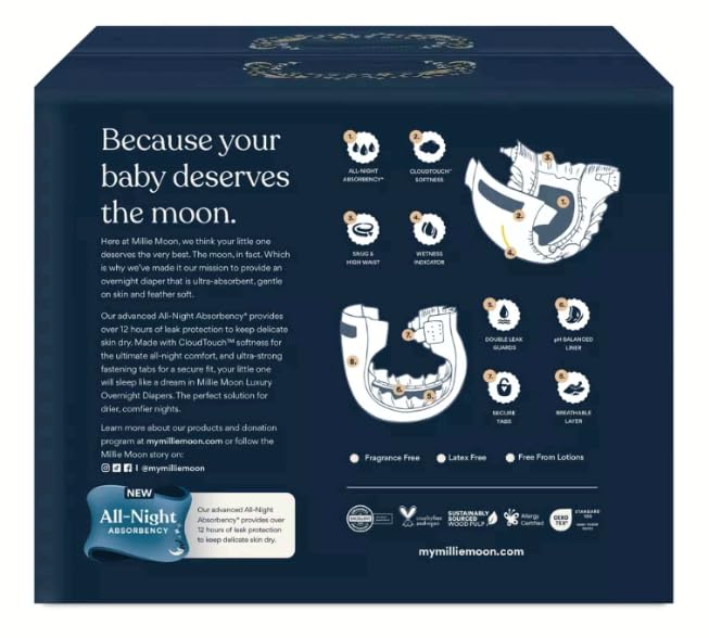Millie Moon Disposable Overnight Diapers (Size 4)