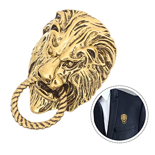 Soimiss Lion Brooch Mens Lapel Pin Trendy Accessories Mens Brooches For Suits Cool Loin Brooch Comfyn Mens Accessories Men Brooch Pin Animal Brooch Animal Brooch Pin Man Alloy Golden Shirt #TOP1