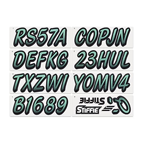 Image of STIFFIE Whipline Cozumel /Black 3 inch Boat & PWC Registration Decals • Numbers Letters Stickers