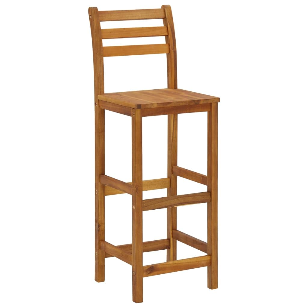 vidaXL Ensemble de Bar de Jardin 3 pcs Mobilier de Patio Table et Tabourets de Bistrot Meubles de Terrasse Extérieur Bois d'Acacia Solide