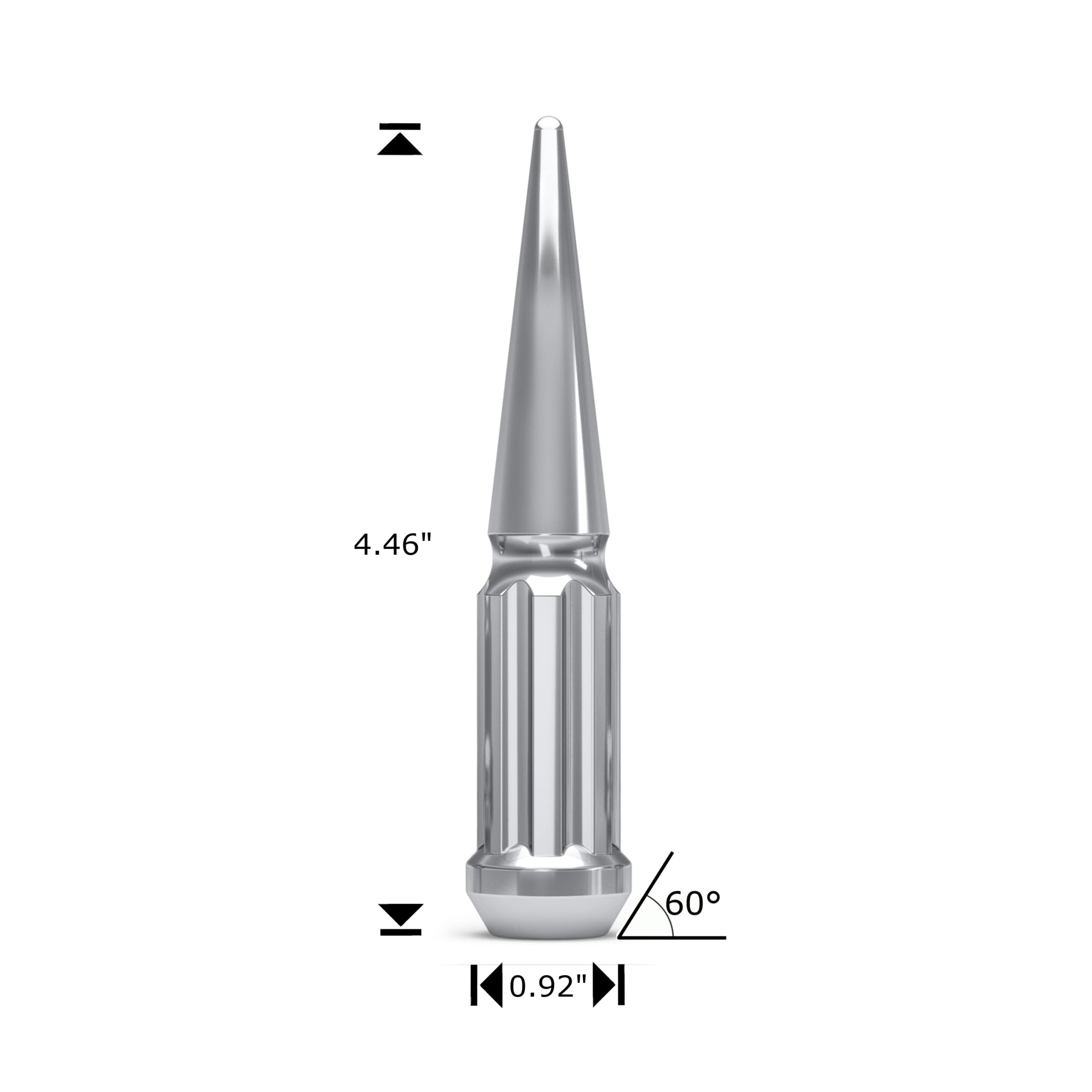 White Knight 3810XL-25AM - Set di 1 dado scanalato cromato 9/16"-18 con punta scanalata extra, confezione da 25