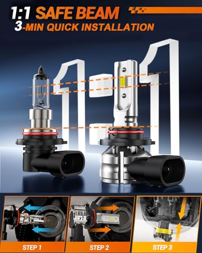 Image of SEALIGHT H10 9140 9145 Led Fog Light Bulbs, ๐๐๐๐๐๐๐ 6500K Cool White H10 Led Fog Lights, True 1:1 Size 9040 /9045 /9140 /9145 Fog Light Blub, 3 Mins Plug-N-Play, Pack of 2