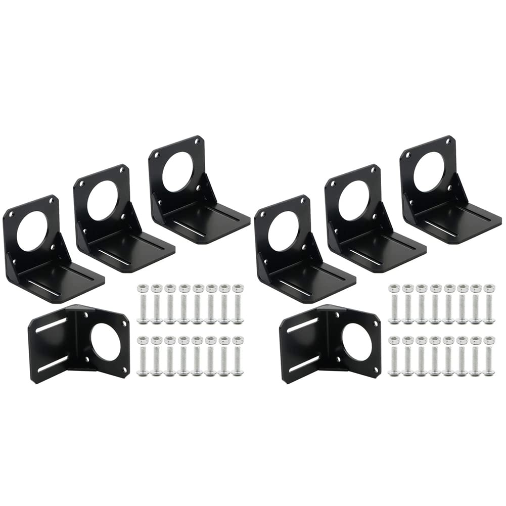 Jnchdghwa Black 8Pcs 57 Stepper Motor For Nema 23 Fixed Seat, Nema 23 Stepper Motor Steel Mounting Bracket,With Mounting Screws
